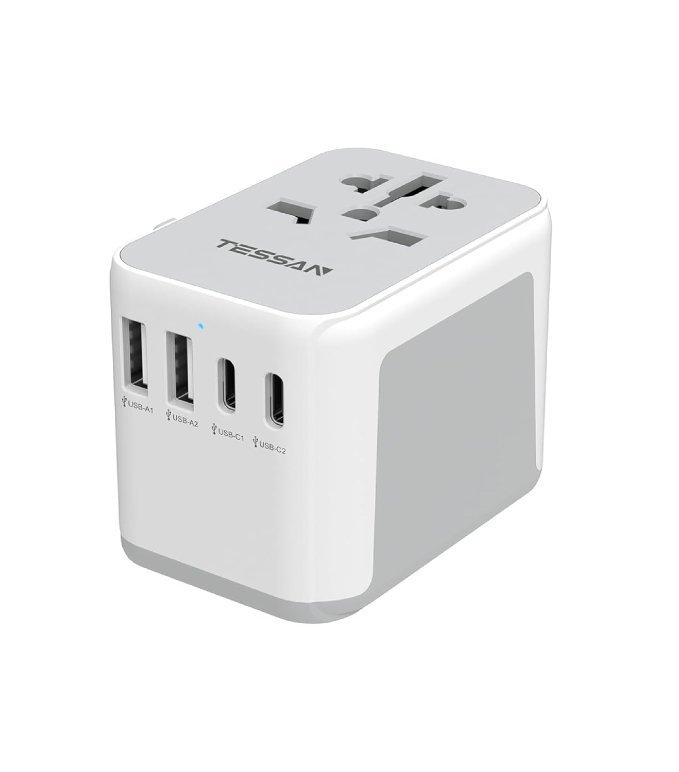 TESSAN Universal Travel Adapter Worldwide with 2 USB C and 2 USB A Ports, Universal Plug Adaptor UK to World