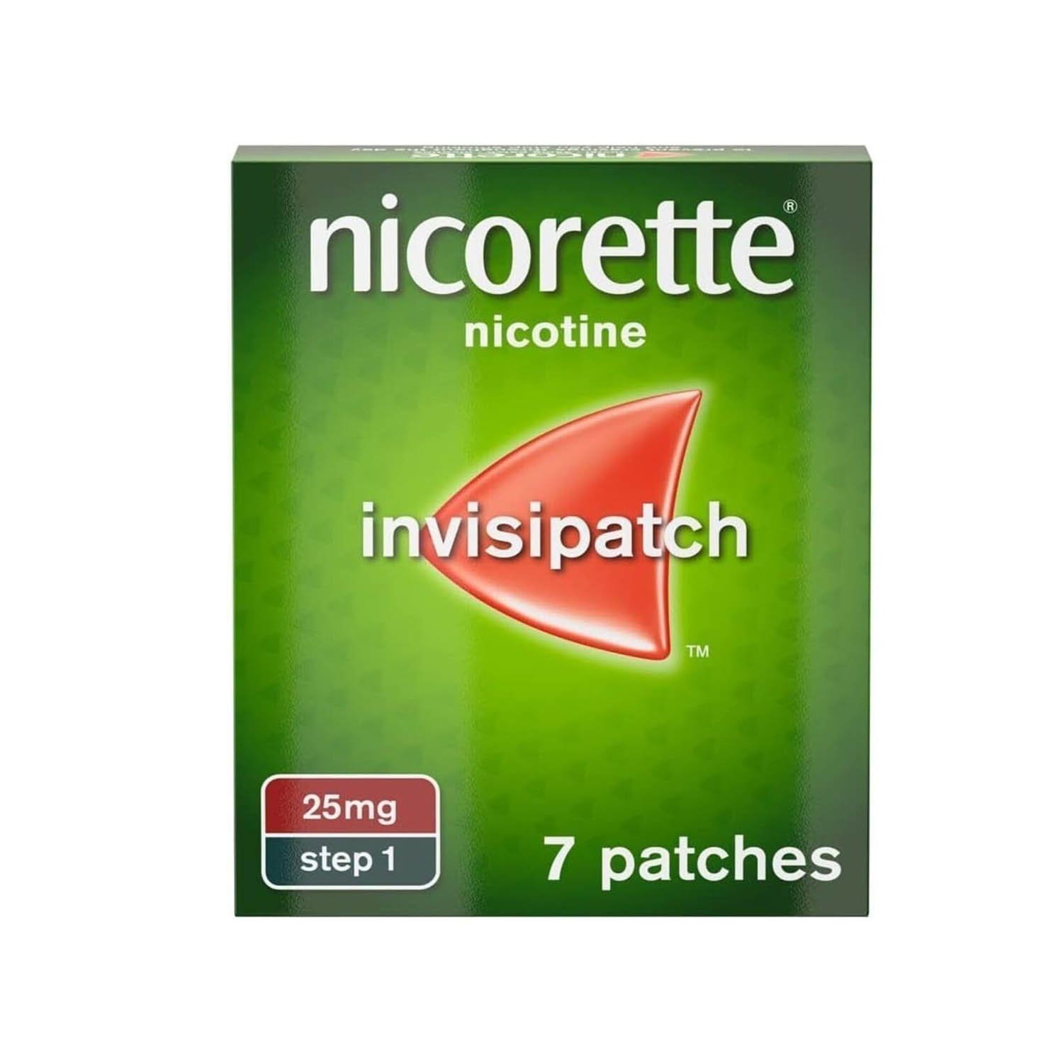 Nicorette Invisi 25mg Patch, Step 1, (7 Patches), Nicotine Patches for Smoking Cessation