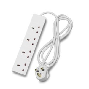 STATUS 4 Way Socket Extension Lead, 1m Cable Multi-Plug Power Strip for Home, (4WS1M20)