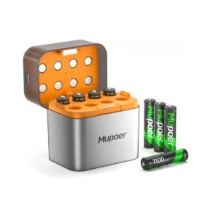 AAA Rechargeable Batteries with Charger,Battery Charger AA/AAA,Triple A Batteries Rechargeable Battery,3A High Capacity Solar Batteries 8 Pack