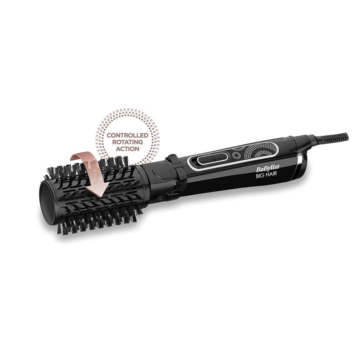 BaByliss Big Hair Rotating Hot Air Blow dry Brush, Dry and style in one step, 50mm