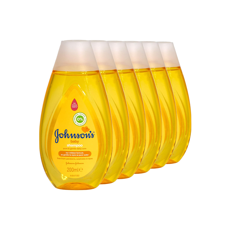 Johnson's Baby Shampoo 200 ml - Pure & Gentle Care - Pack of 6