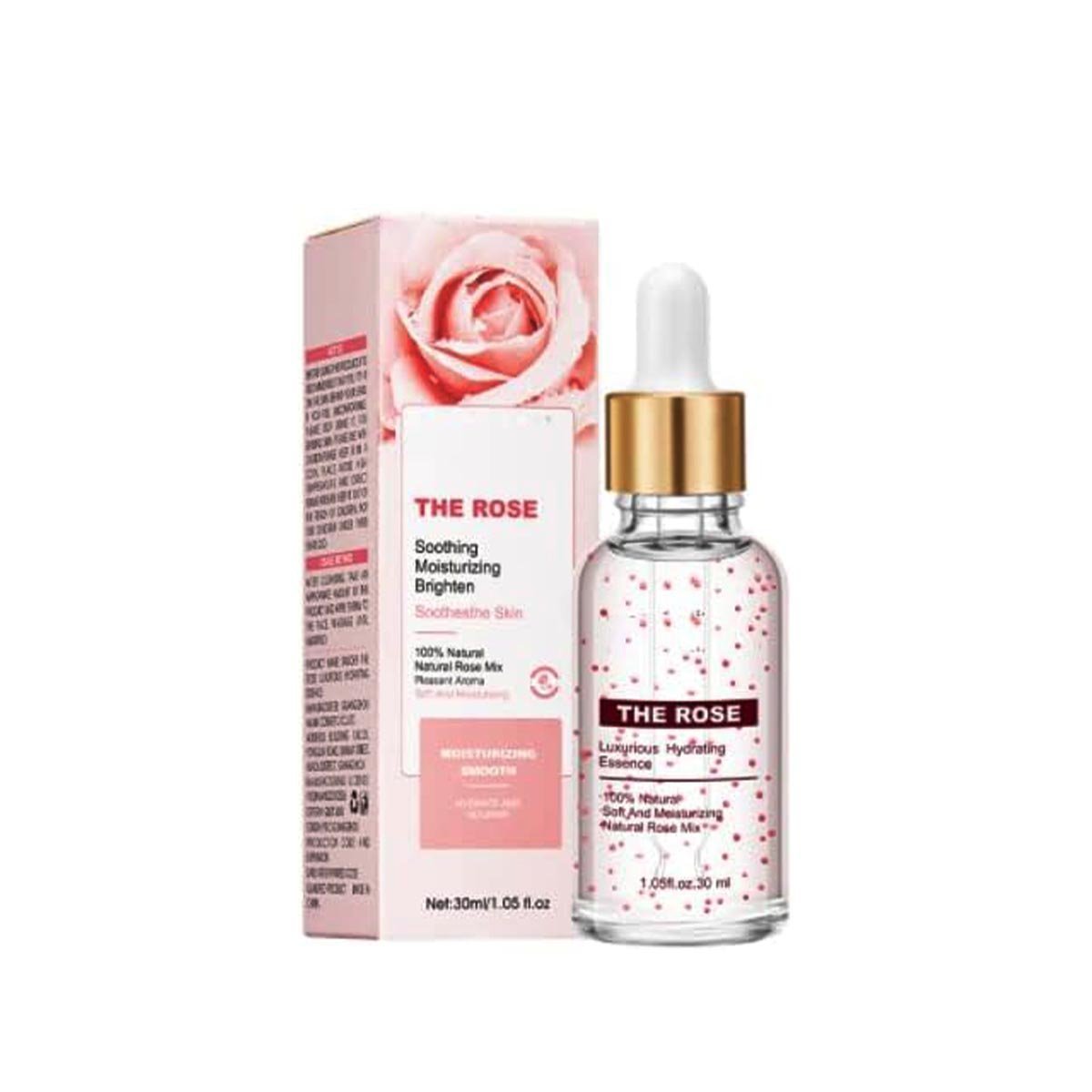 Pure 100% Rose Mix Serum Essence 30ml Anti-Aging for Face Intensive Hydration Replenish & Nutrition, Anti-Wrinkle Skin Care Repair, Moisturizing, Smoothening, Firming & Brightening Serum