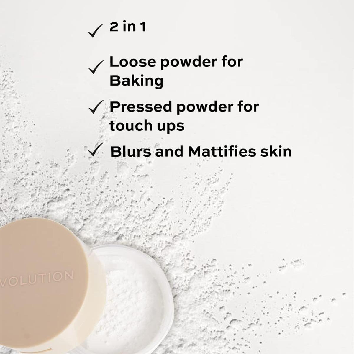 Makeup Revolution, IRL Soft Focus 2 In 1 Powder, Pressed and Loose Face Powder, Universal Shade, Translucent, 6g - Image 2