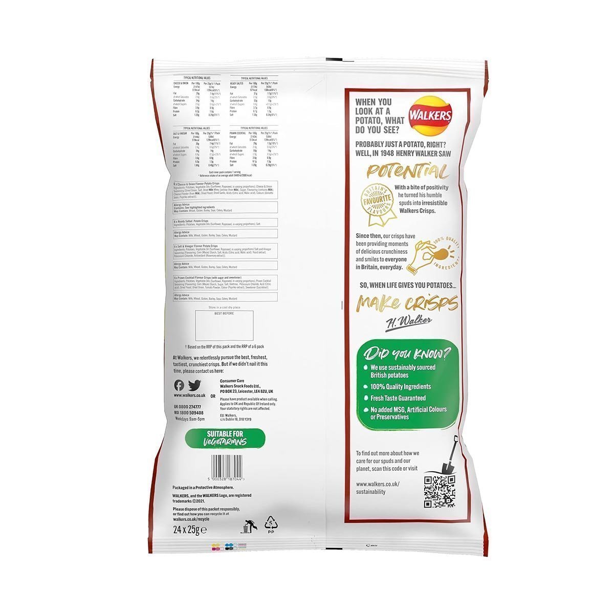 Walkers Snack Foods Ltd Classic Variety Multipack Crisps, 24 x 25g - Image 2