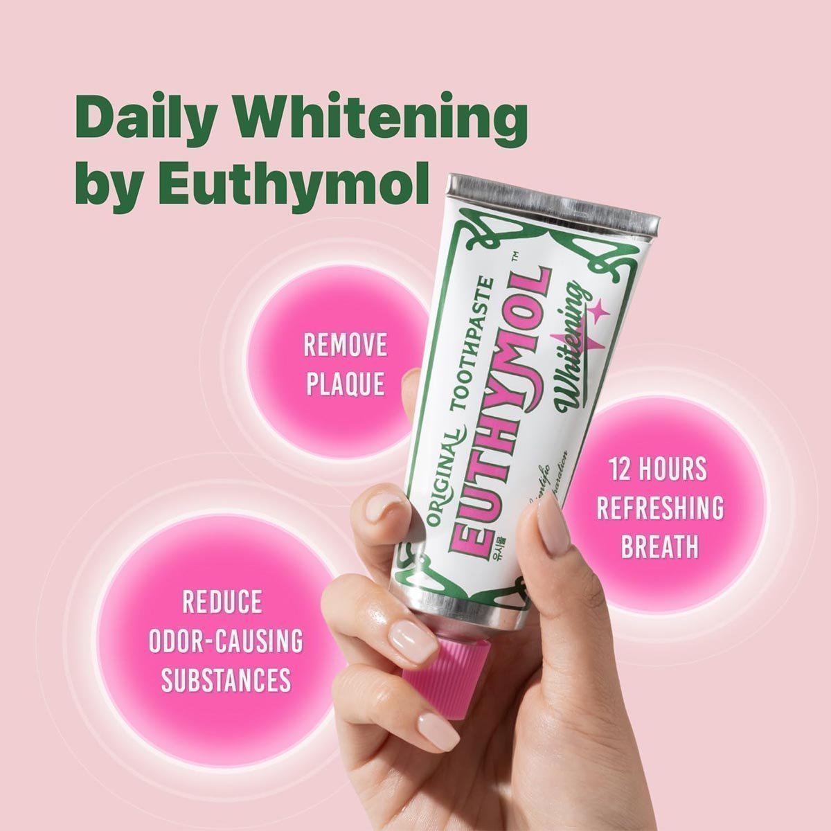 Euthymol Whitening Toothpaste 75ml x 3, Contains Fluoride Vitamin E, Non-GMO Gluten Free - Image 3