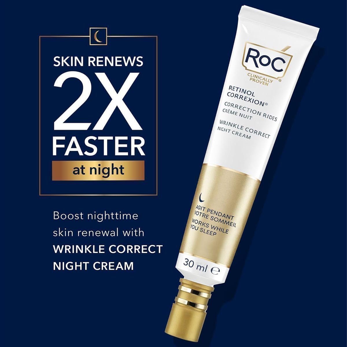RoC - Retinol Correxion Wrinkle Correct Night Cream - Anti-Wrinkle & Aging Treatment - Radiant Skin Cream - Nighttime Skincare - 30 ml - Image 4