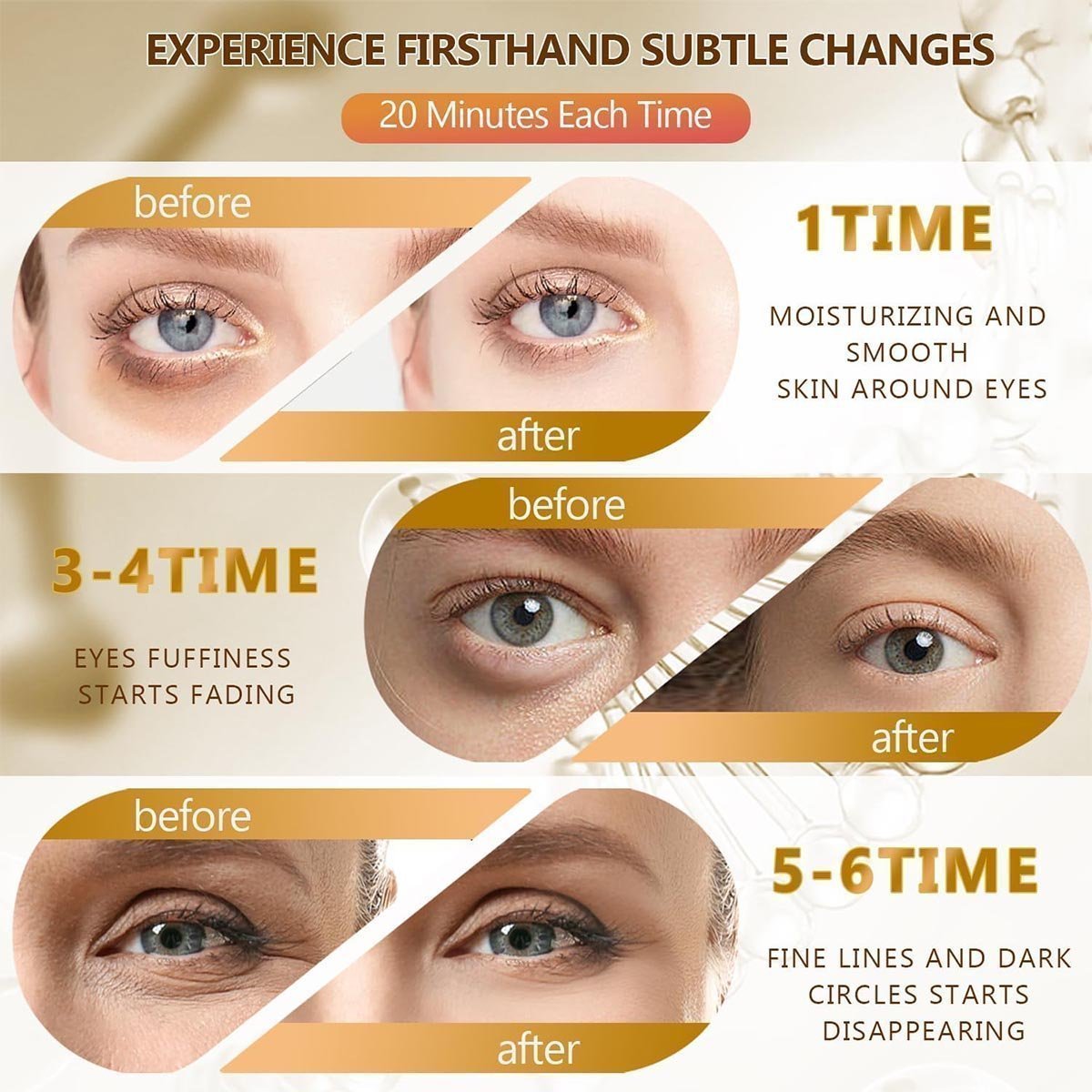 24K Gold Undereye Mask (60 Pcs), Collagen Hydrating Gel Pads, Reduce Puffiness, 30 Pairs Under Eye Patches for Dark Circles Puffy Eyes Treatment, Wrinkle, Women Men Beauty Personal Skin Care Products - Image 4