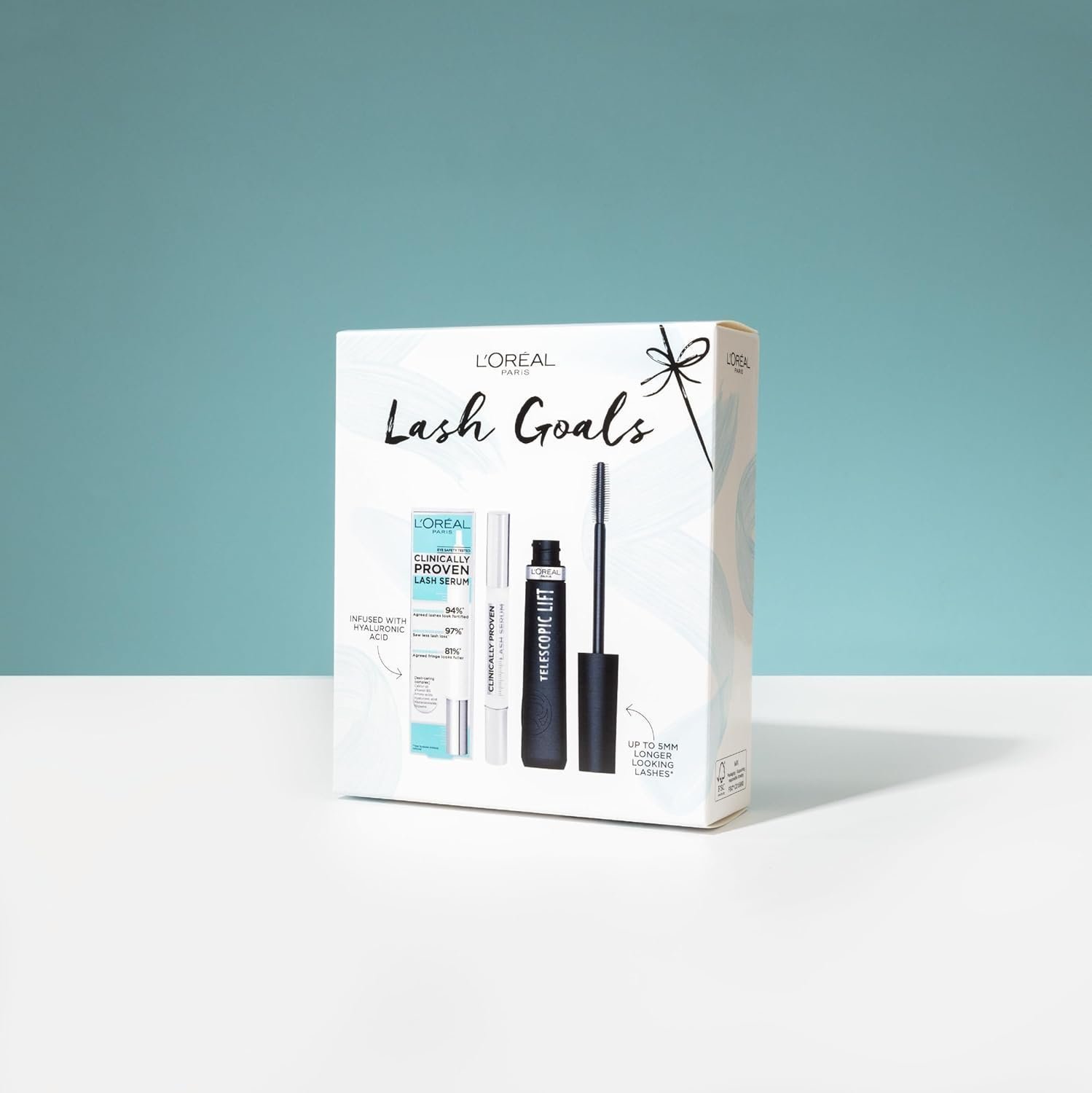 L'Oreal Paris Lash Goals Duo Gift Set Clinically Proven Lash Serum Infused With Hyaluronic Acid & Telescopic Lift Mascara - Image 5