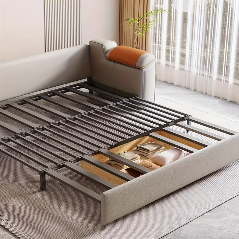 1pcs 1.2m Double Simple Gray Multifunctional Folding Sofa Bed, All-in-one Dual-purpose - Image 4