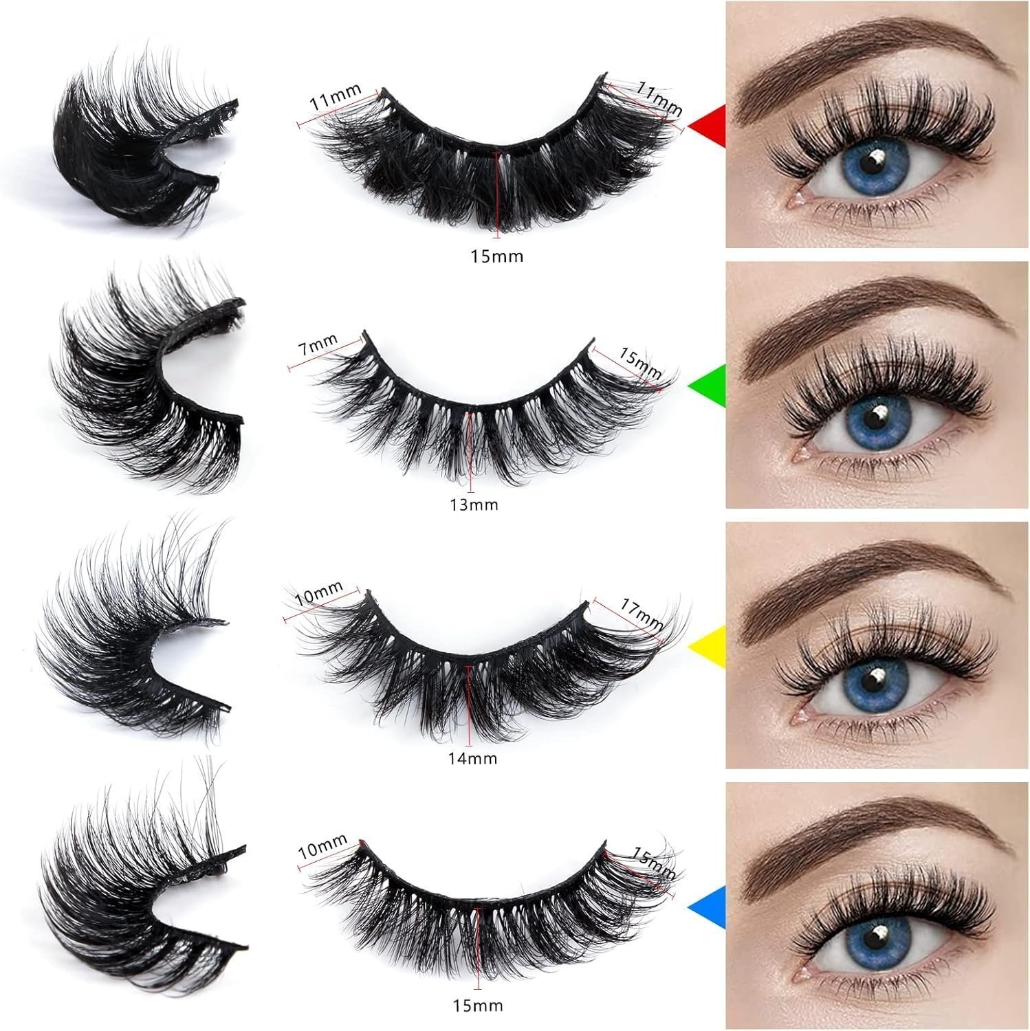 False Eyelashes Dramatic Fluffy 6D Mink Lashes - 20 Pairs Natural Curly Lashes Thick Fake Eyelashes (4 Styles) - Image 2