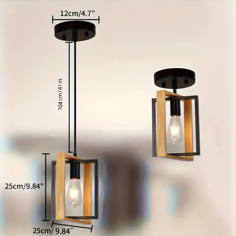 Industrial Vintage Metal Ceiling Light, No Light Source Included, Hardwired - Image 2