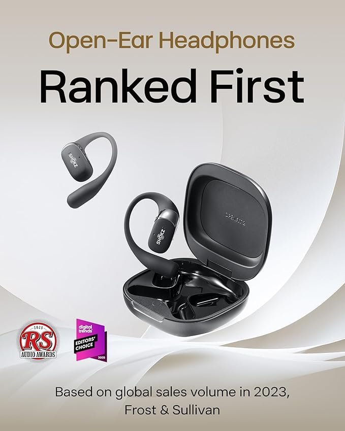 SHOKZ OpenFit 2 Open-Ear Headphones, True Wireless Bluetooth Earphones with Microphone, Earhook Earbuds with 48 Hours of Playtime - Image 2