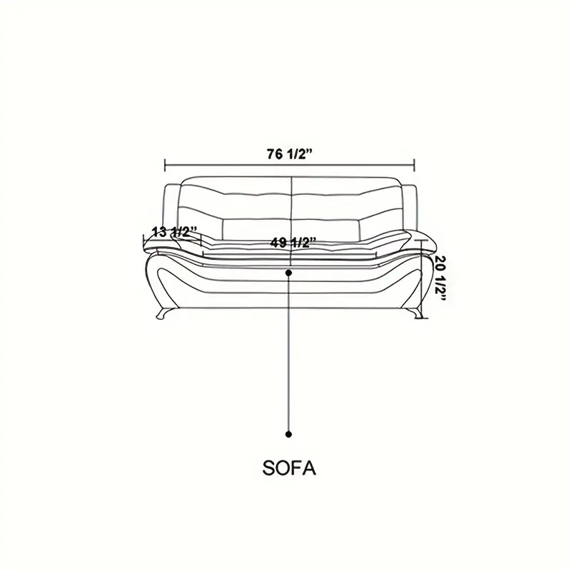 Faux Leather Living Room Sofa - Image 2