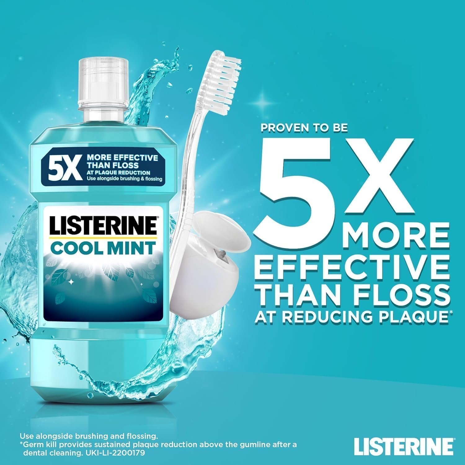 Listerine Cool Mint Mouthwash Pack of 4 (4 x 750ml) - Image 3