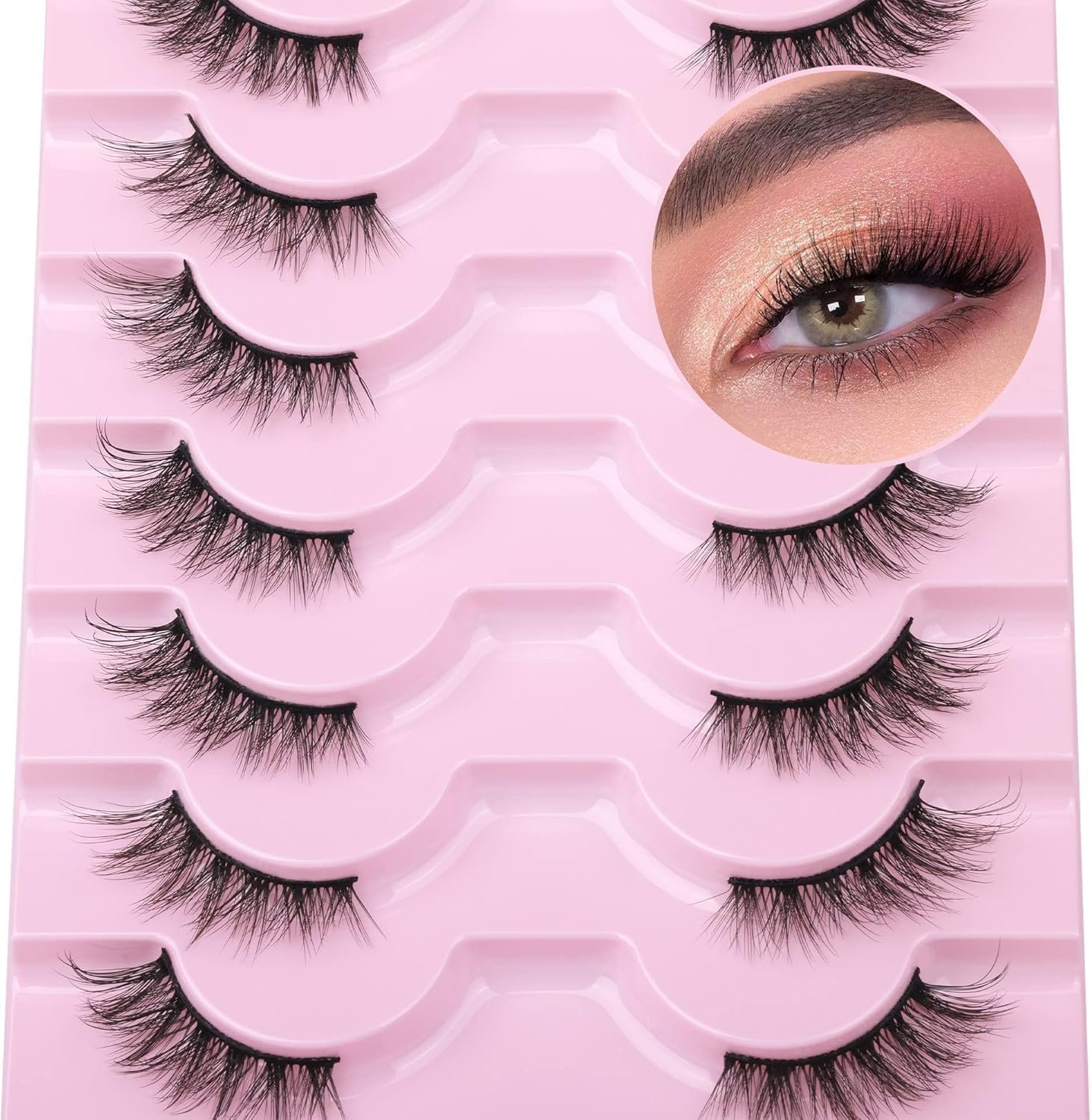 Cat Eye Lashes Accent Eyelashes Multi-layers Wispy Fluffy 3D - Image 3