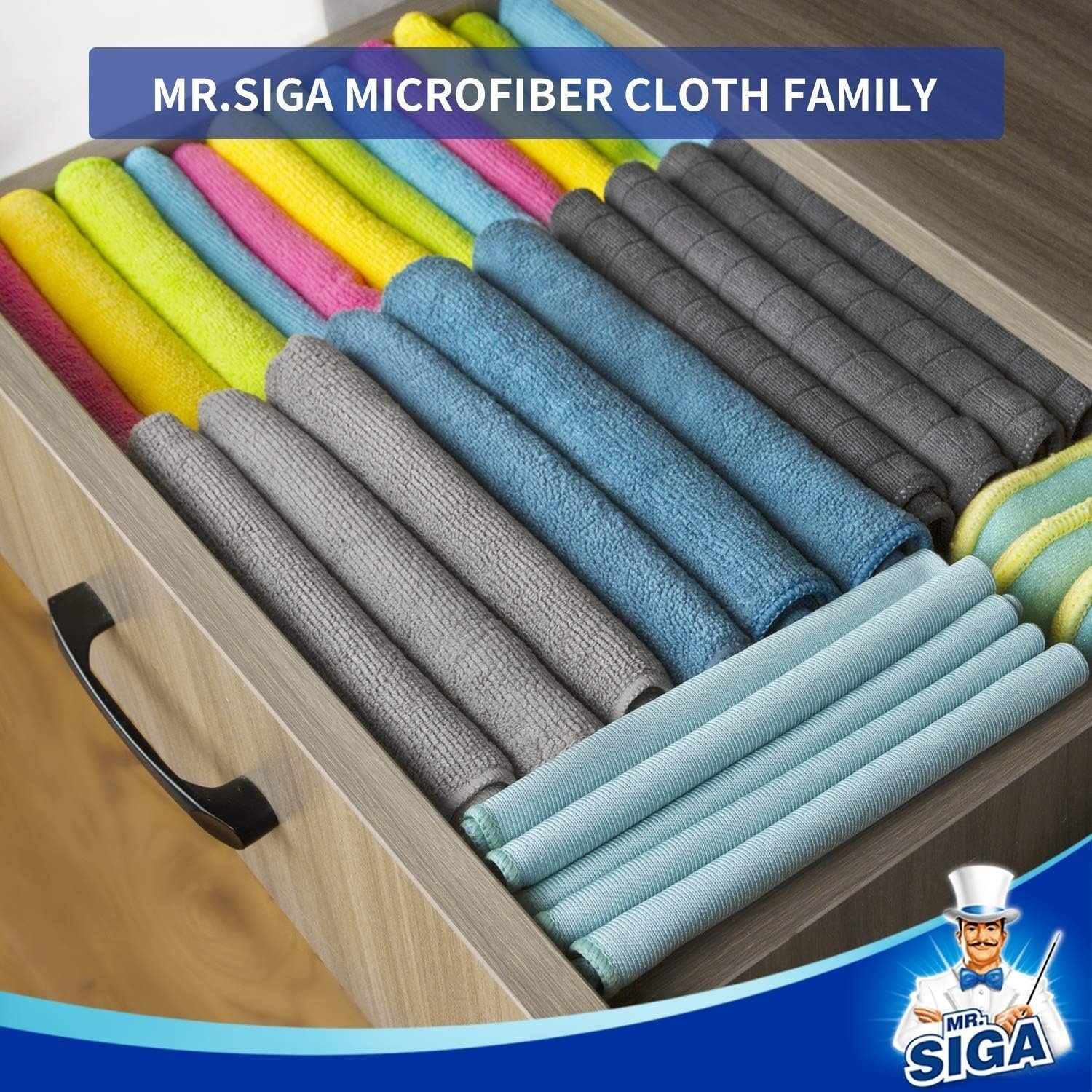 MR.SIGA Microfiber Cleaning Cloth,Pack of 12, Size:32 x 32 cm - Image 3