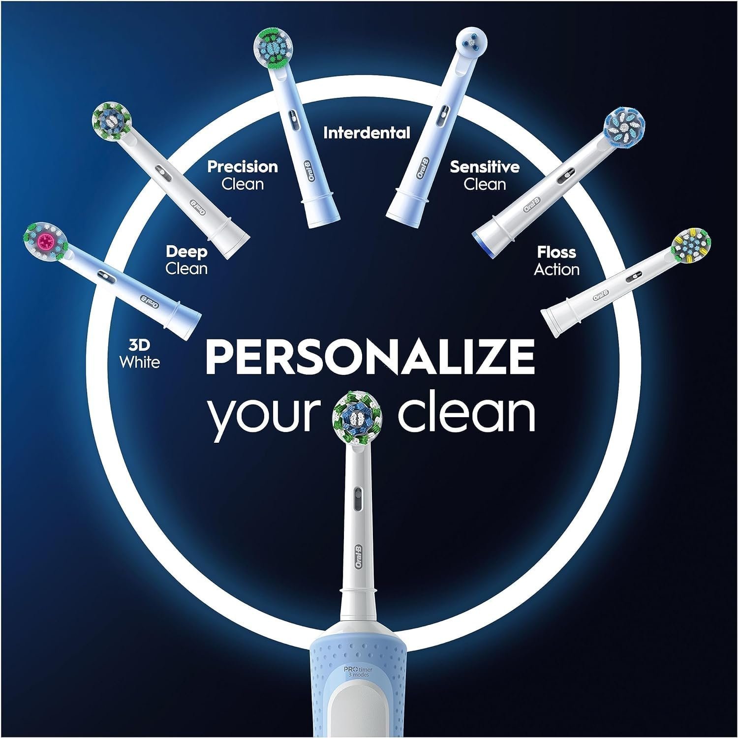 Oral-B Vitality Pro Electric Toothbrushes Adults, 1 Handle, 2 Toothbrush Heads, 3 Brushing Modes Including - Image 5