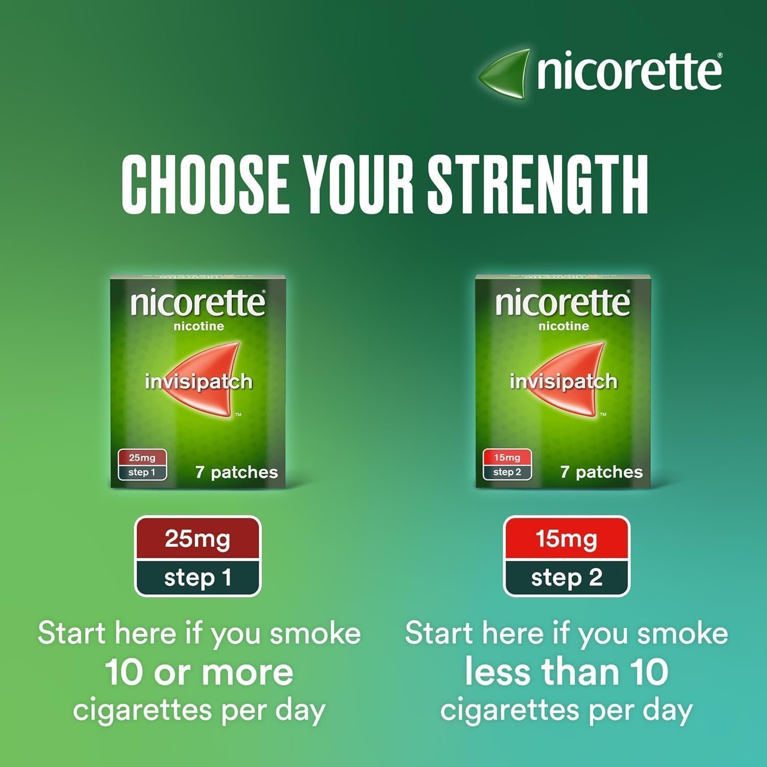 Nicorette Invisi 25mg Patch, Step 1, (7 Patches), Nicotine Patches for Smoking Cessation - Image 4