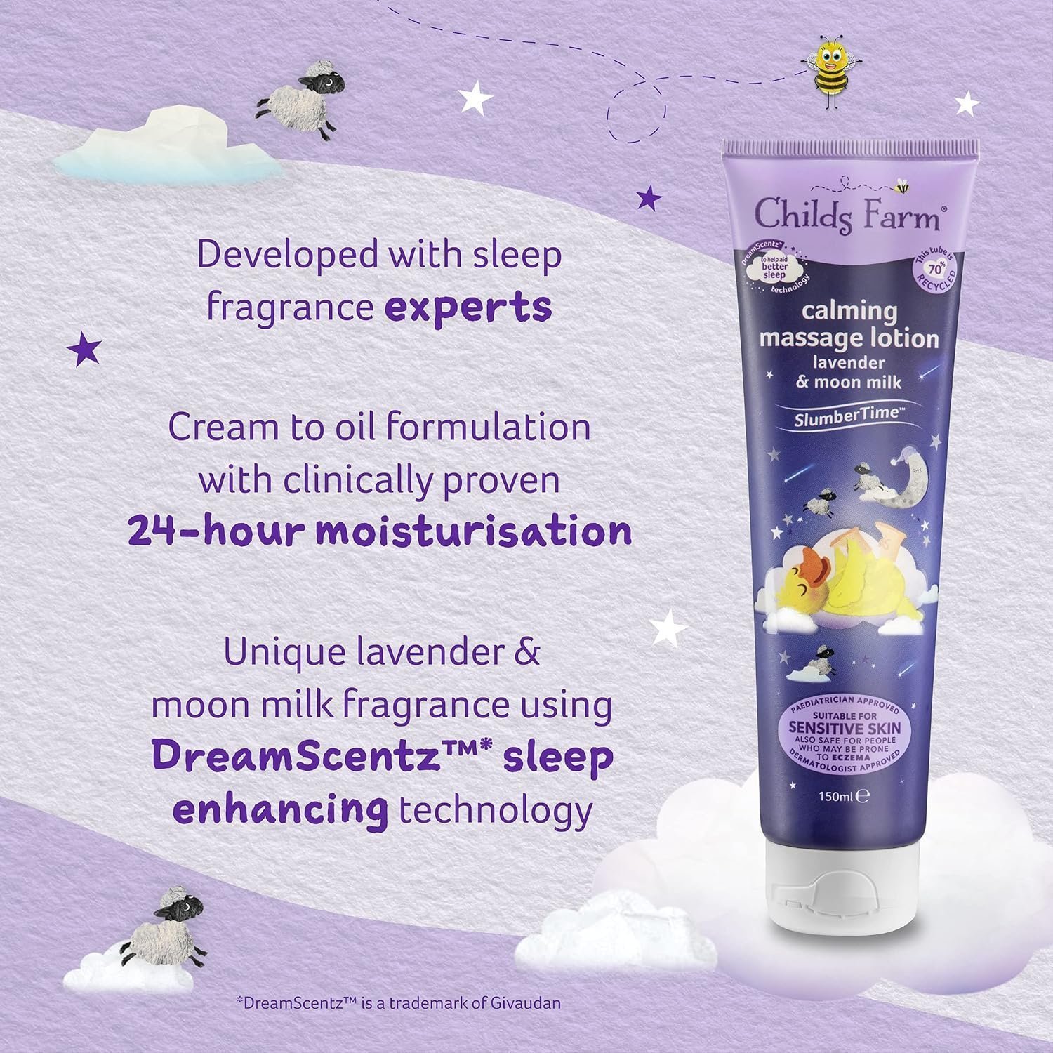 Childs Farm Slumber Time Sleep Calming Massage Lotion Lavender and Moon Milk 150 ml - Image 4
