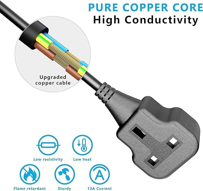 Outdoor Extension Lead 10m Plug Socket Power Cable Extra Long Extension Cord 13 Amp Heavy Duty - Image 5
