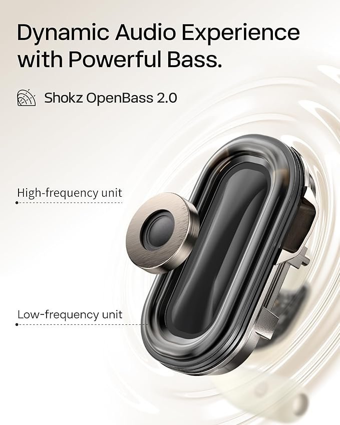 SHOKZ OpenFit 2 Open-Ear Headphones, True Wireless Bluetooth Earphones with Microphone, Earhook Earbuds with 48 Hours of Playtime - Image 3