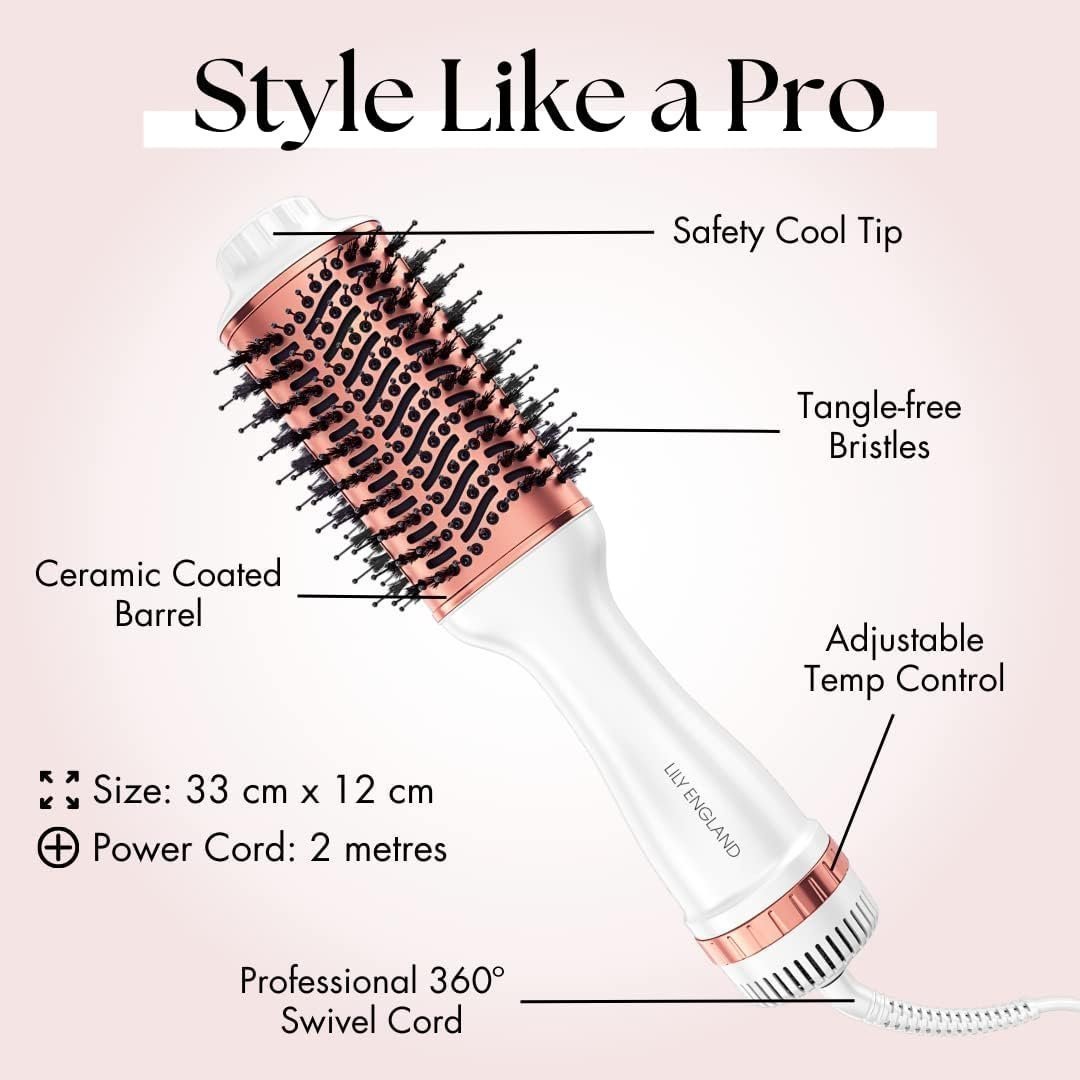 Hair Dryer Hot Air Brush with Adjustable Temperature - for Styling Short, Medium & Long Hair - Image 3