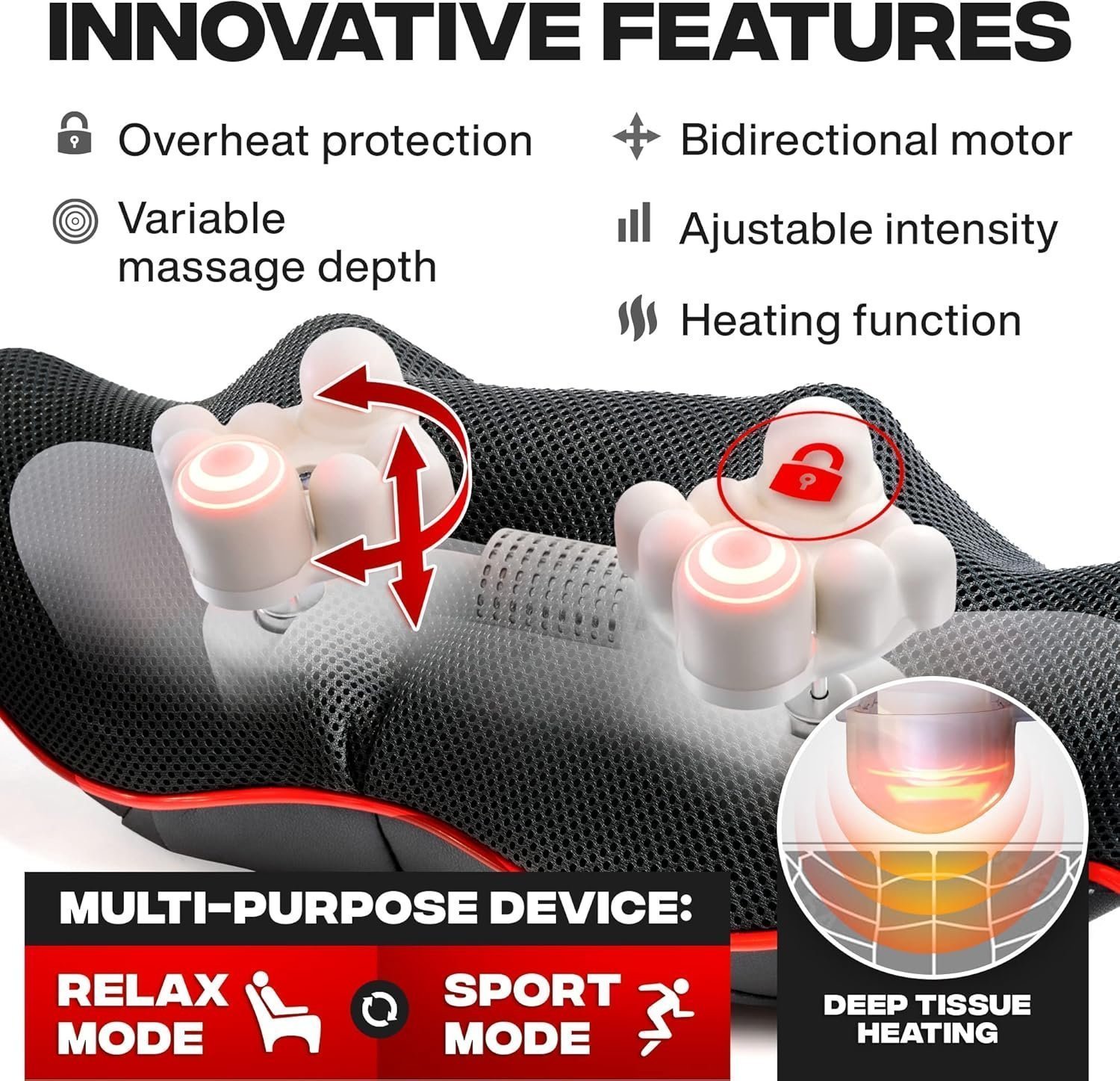 Essy Neck and Shoulder Massager with Heat Back Massager Deep Tissue for Women Men Neckrelax Neck Pain Relief Massage Machine - Image 5