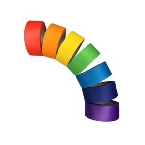 SIMON&ISAAC Rainbow Masking Tape Adhesive Tape Pressure Sensitive Tape Textured Paper 7 Rolls of 14 Yards×1 inch