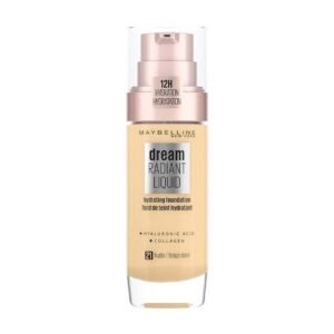 Maybelline Foundation, Dream Radiant Liquid Hydrating Foundation with Hyaluronic Acid and Collagen - Lightweight, Medium Coverage Up to 12 Hour Hydration - 21 Nude