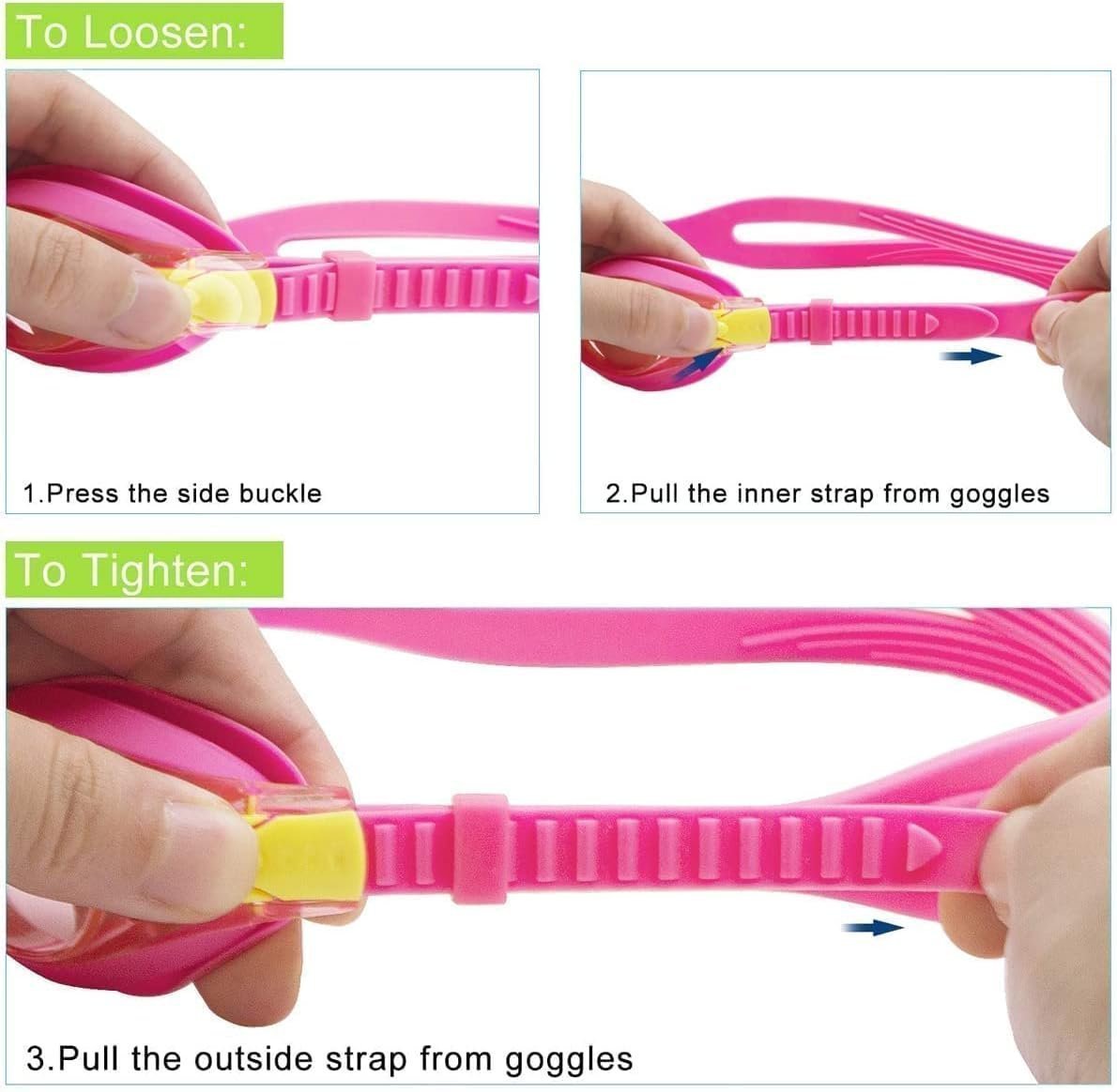 Kids Swimming Goggles, Kids Goggles Anti-Fog Leak Proof UV Resist Swimming Goggles for Kids Boys Girls with Nose Clip Portable Case, 3-14 - Image 3