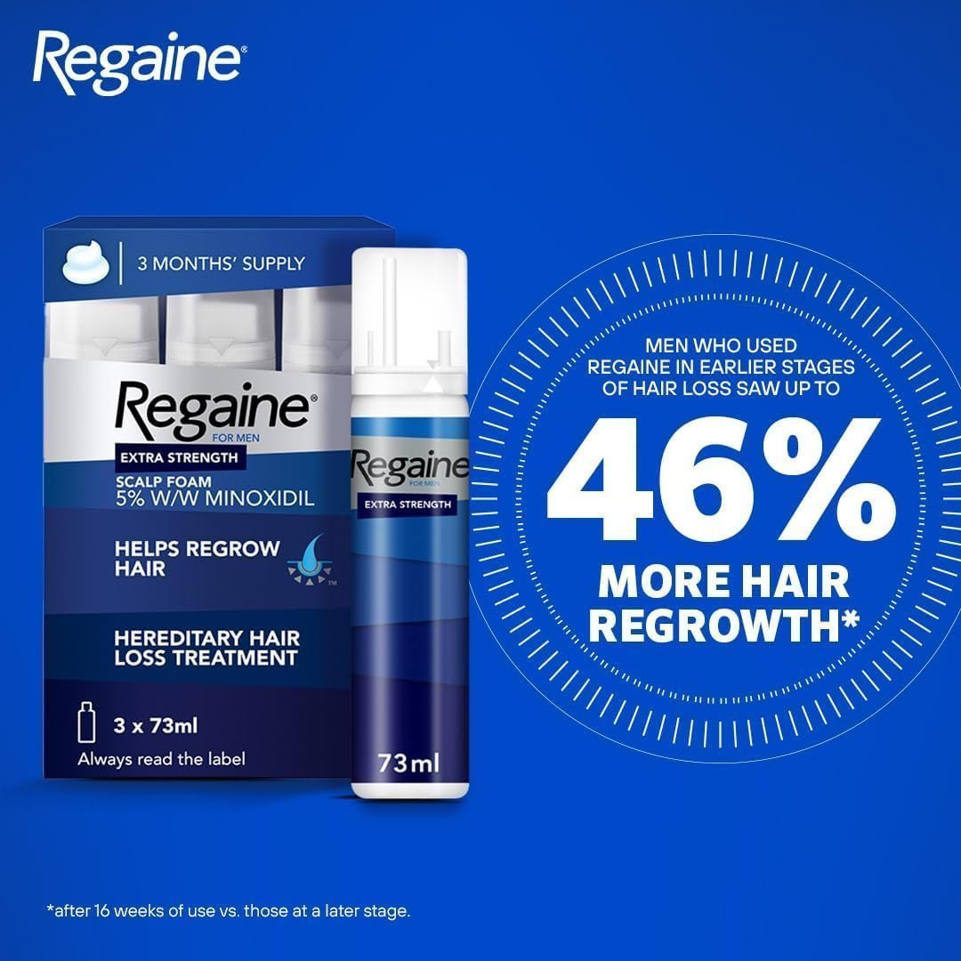 Regaine For Men Hair Regrowth Foam 3 x 73ml (Packing May Vary) - Image 2