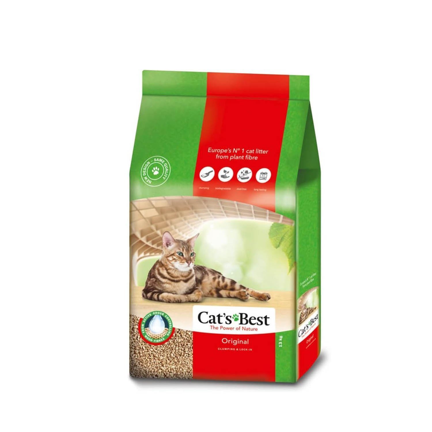 Oko Cats Best Wood Litter Original Clumping Plus Cat Litter, 30 Liter