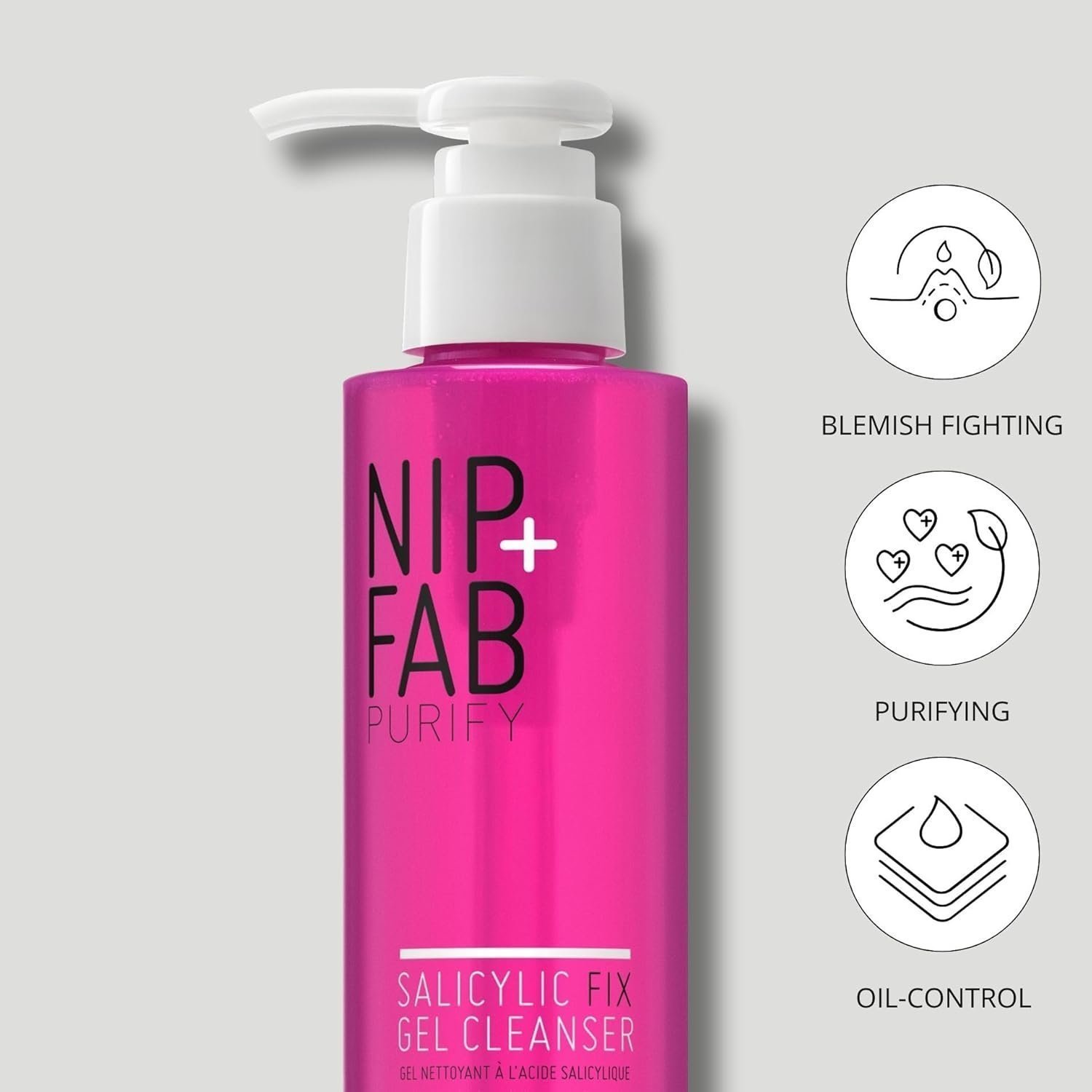 Nip + Fab Salicylic Fix Gel Face Cleanser with Niacinamide, Hydrating BHA Facial Cleansing Face Wash, 145 ml - Image 2