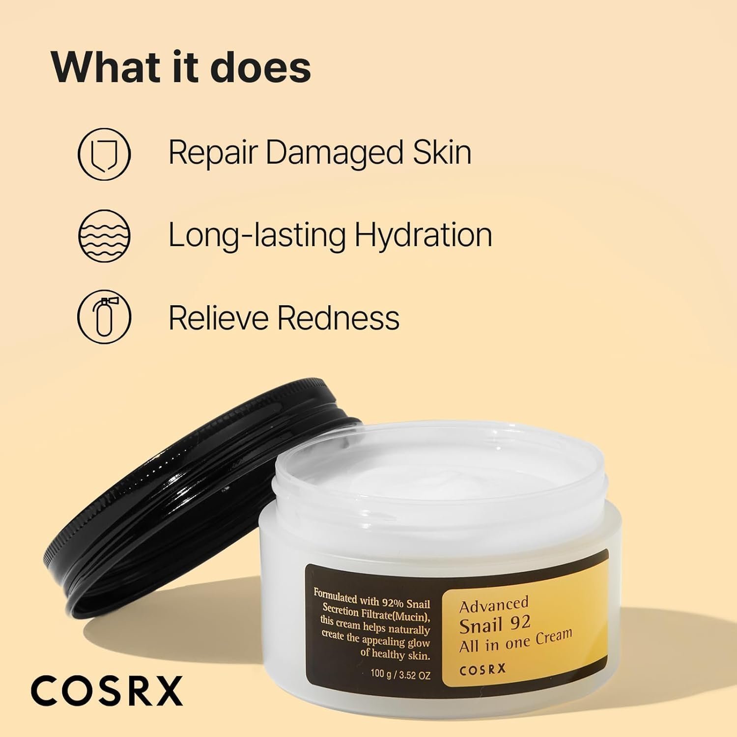 COSRX Advanced Snail 92 All in one Cream - Acne-prone, Sensitive Skin, Korean Skincare (3.53oz/100g) - Image 3