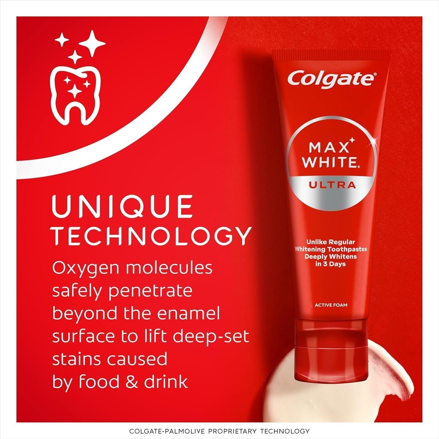 Colgate Max White Ultra Active Foam Toothpaste, 2 Pack, 75ml Tubes - Image 5