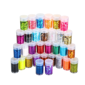 16pcs Extra Fine Glitter Powder & 16pcs Holographic Chunky Glitter Set