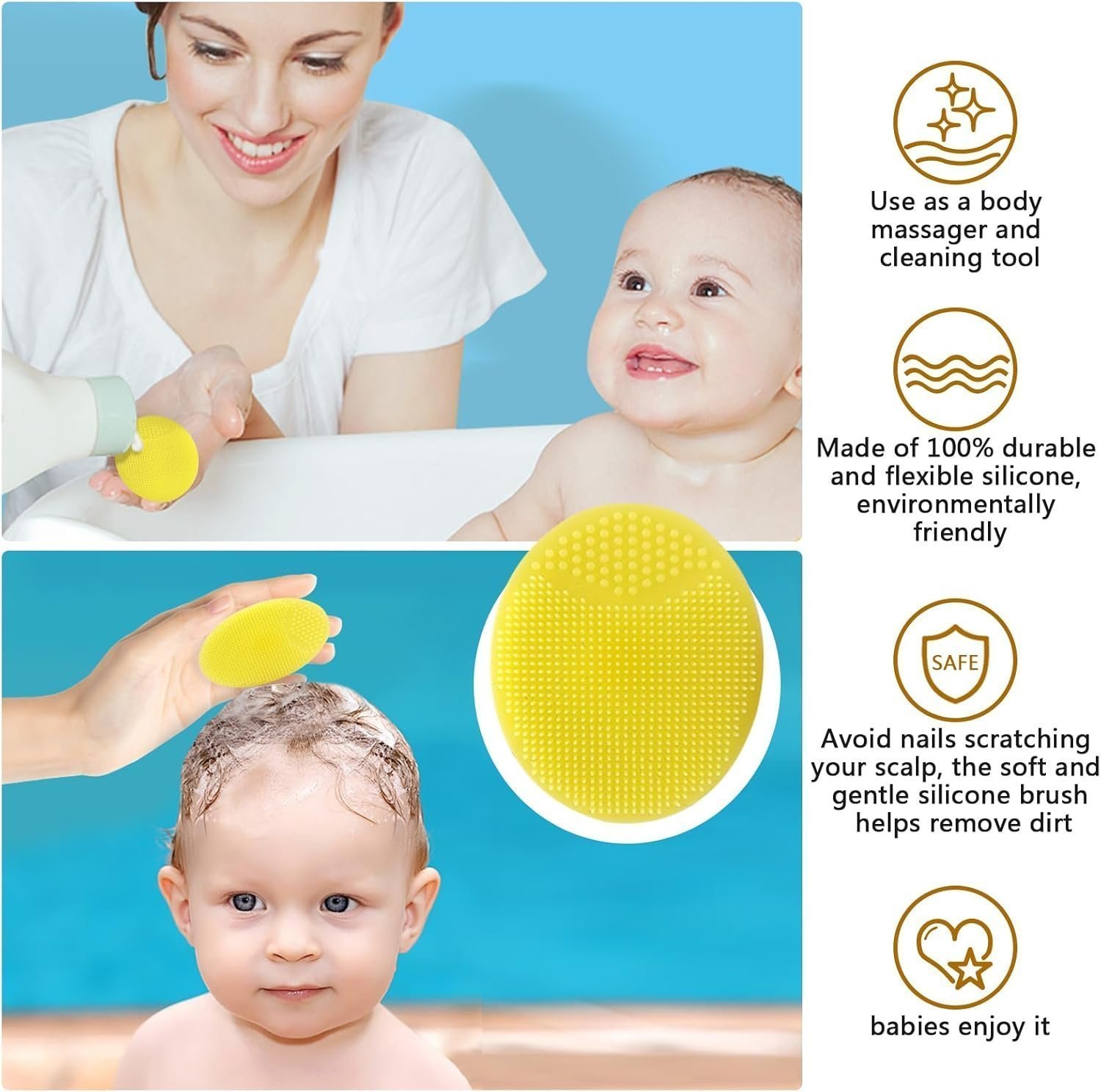 PewinGo Baby Healthcare and Grooming Kit & Newborn Baby Care Accessories, Set 10 in 1 with Soft Goat Bristles Hair Brush Nail Clipper Nasal Aspirator etc - Image 3