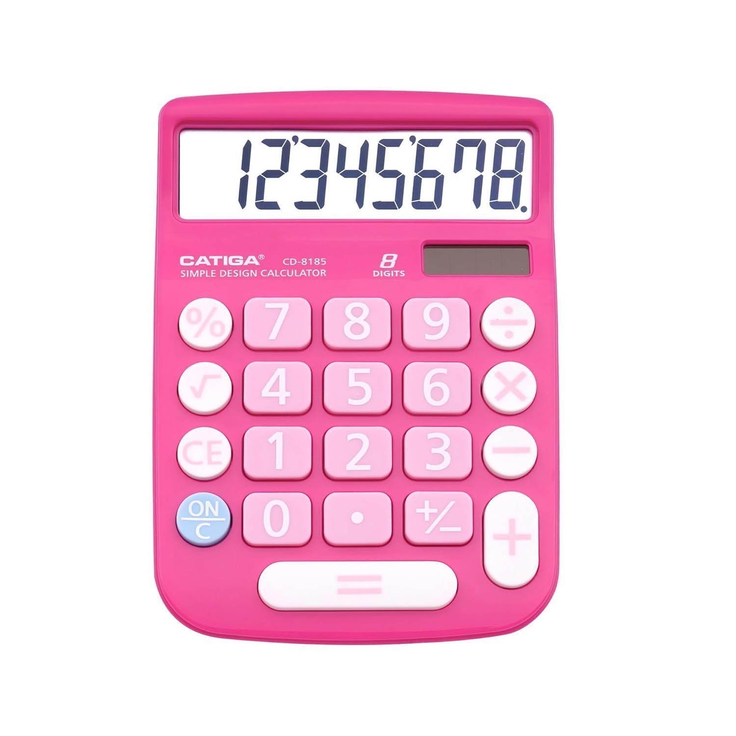 CATIGA CD-8185 Office and Home Style Calculator - 8-Digit LCD Display (Pink)