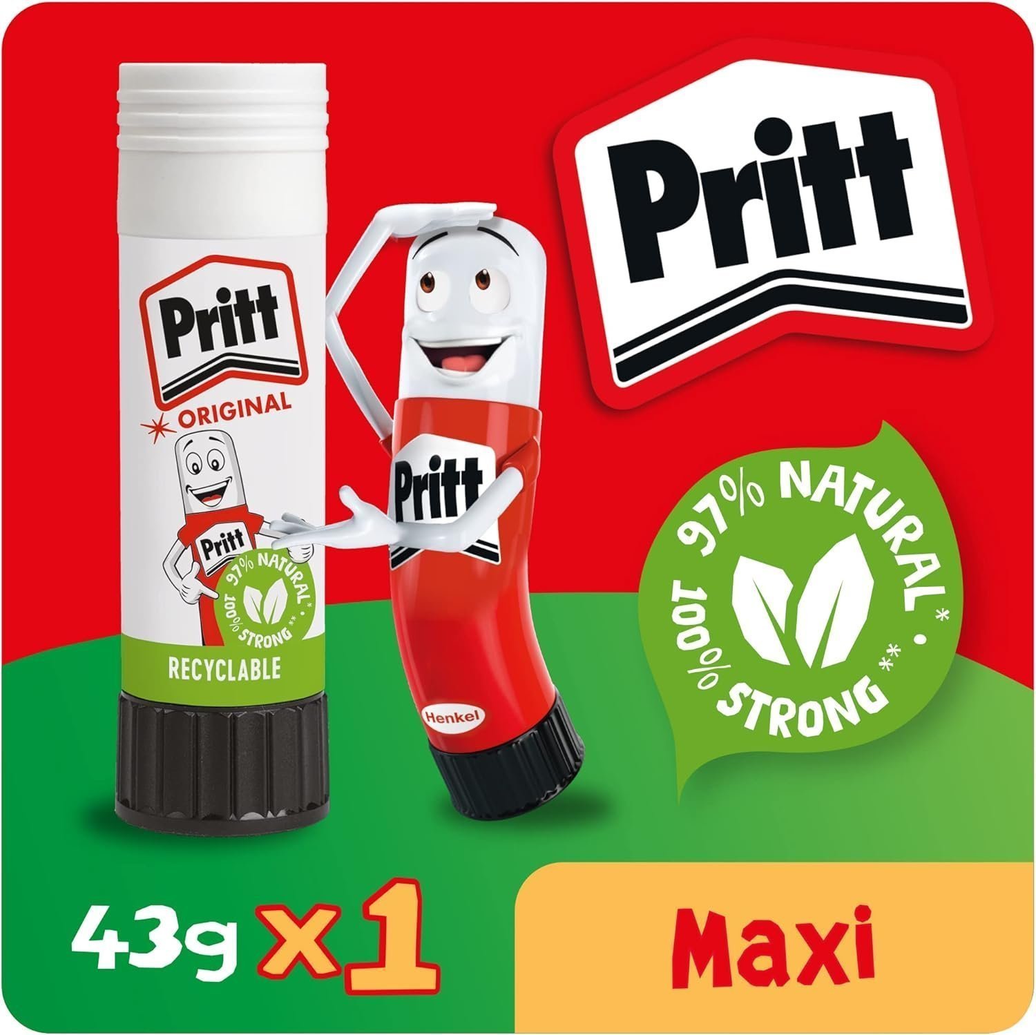 Pritt Glue Stick, Safe & Child-Friendly Craft Glue for Arts & Crafts Activities - 1x43g Pritt Stick, white - Image 2