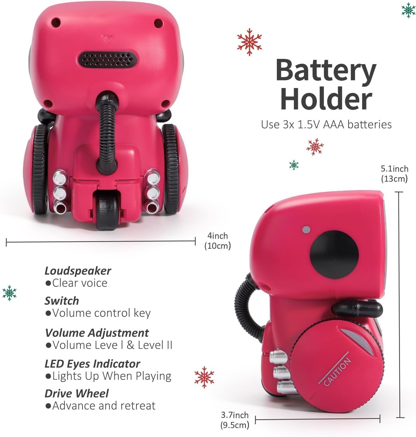 GILOBABY Kid Intelligent Robot Toys, Voice Control &Touch Sense, Children Smart Robotic Toys for Girls, Toys Gift for 3 Years Old Up Girls Boys Birthday, Dance &Sing &Walk, Recorder &Speak Like You - Image 3