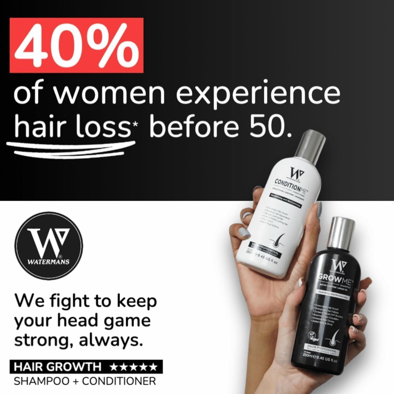 Hair Growth Shampoo & Conditioner, Biotin, Argan Oil, Allantoin, Rosemary, Niacinamide, Lupin. Male & Female Hair Loss - Image 5