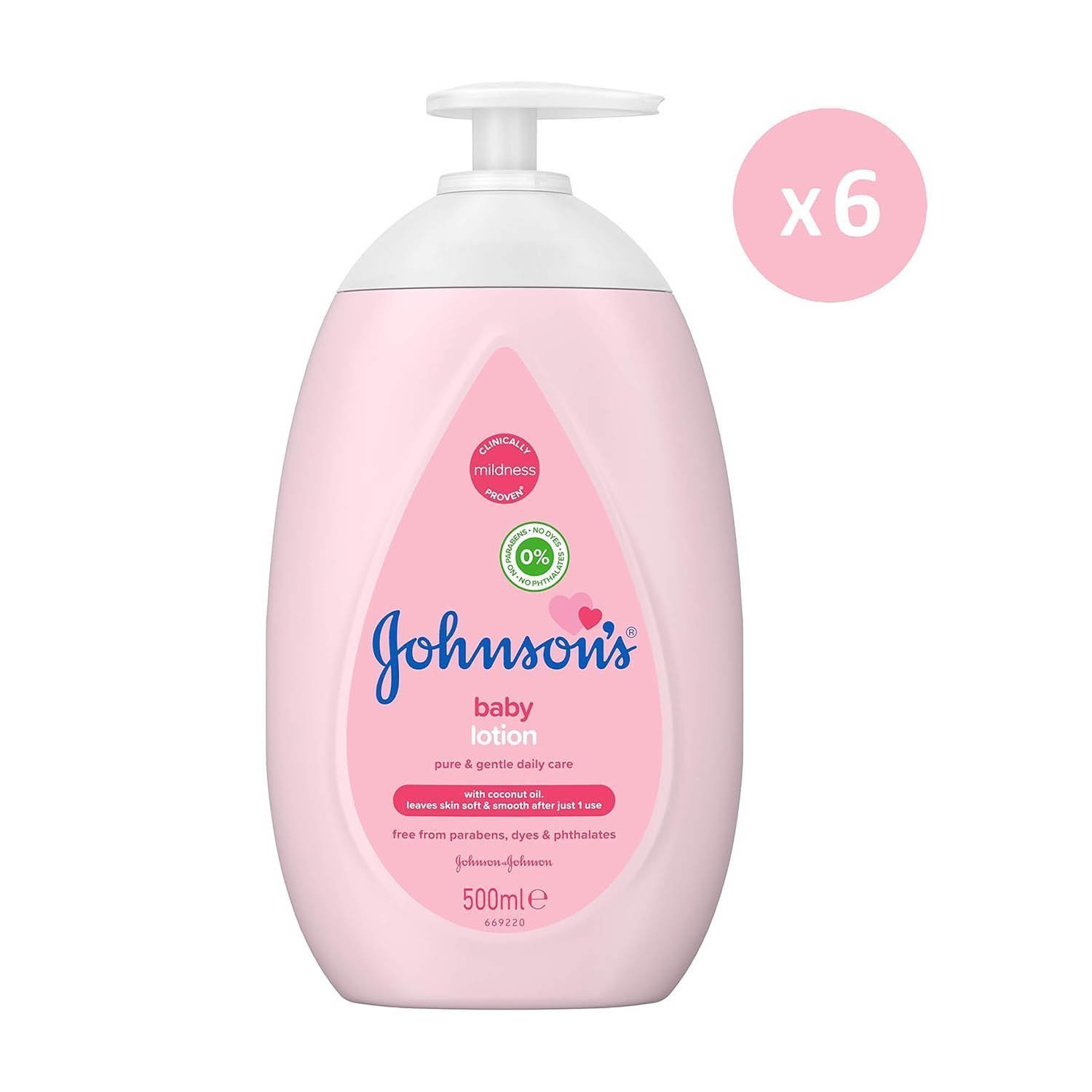 Johnson's Baby Lotion 500ml Coconut Oil for Soft Skin 6 Pack - Image 2