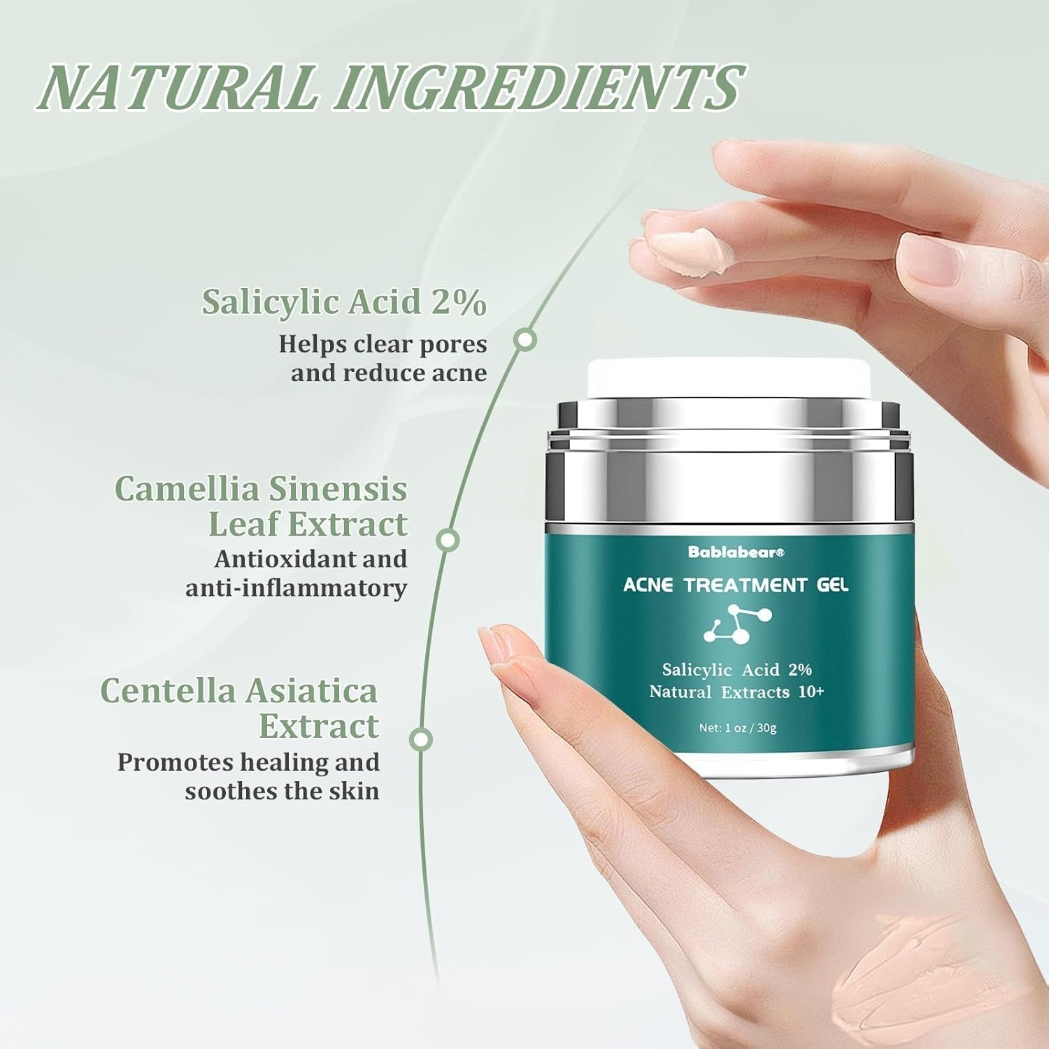 2% Salicylic Acid Acne Treatment Cream for face Back/Butt/Body,Spot Treatment for Pimples, For women and men 30g - Image 5