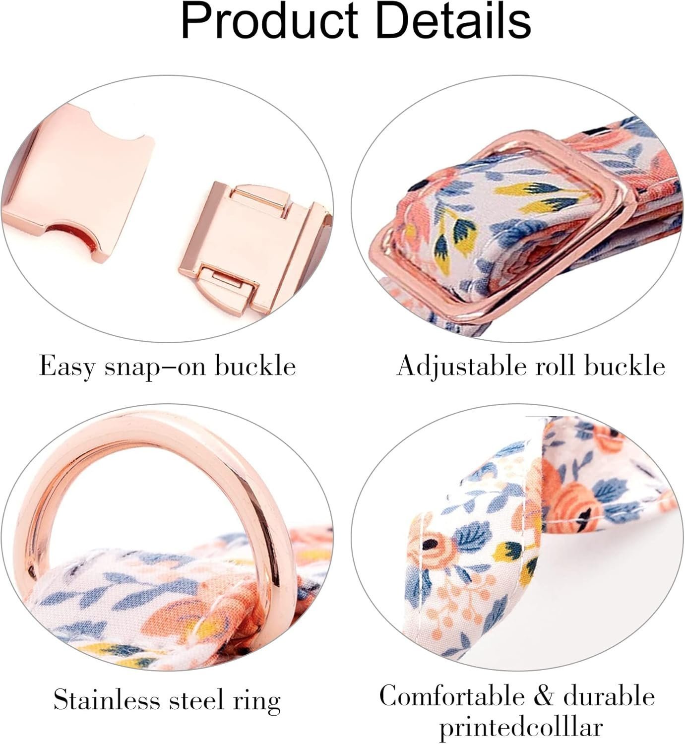 Dog Collar, Adjustable Dog Collars with Metal Quick Release Buckle, Daisy Tie & Bow tie Collar Dogs Collars (Orange) - Image 4