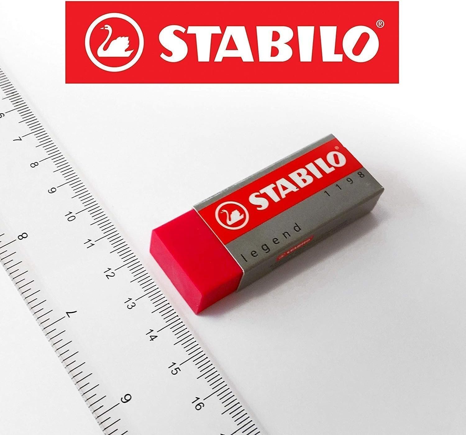 STABILO Legend & Legacy Plastic Rubber Eraser Mixed Set of 6 Erasers - One of Each Colour - Image 3
