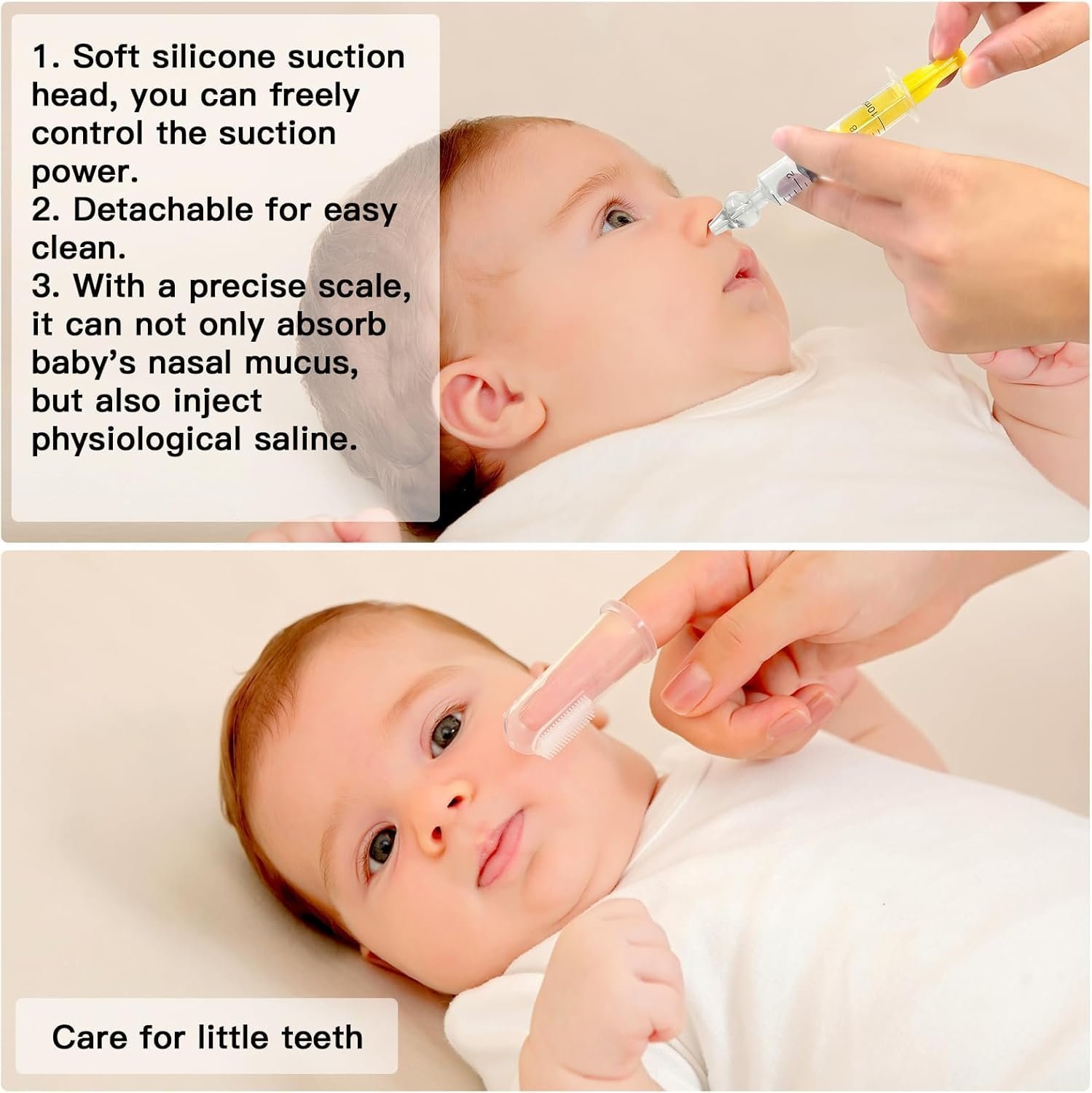 PewinGo Baby Healthcare and Grooming Kit & Newborn Baby Care Accessories, Set 10 in 1 with Soft Goat Bristles Hair Brush Nail Clipper Nasal Aspirator etc - Image 4