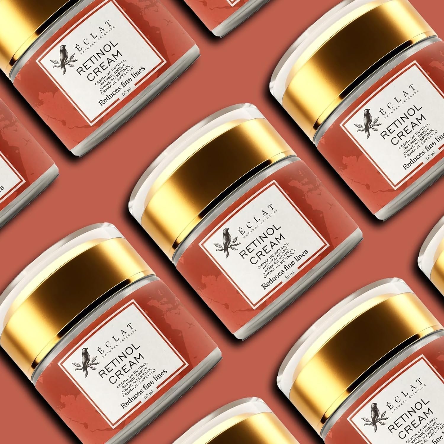 E-C-L-A-T Retinol Cream, Reduce Fine Lines & Wrinkles - 2.5% Retinol and Hyaluronic Acid, Intense Hydration, 50ml - Image 4