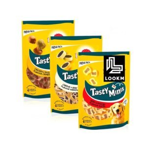 Pedigree Tasty Mini Adult Dog Treats Bundle - 3 Pack Assorted Flavours - Chicken & Duck, Beef & Poultry & Beef & Cheese