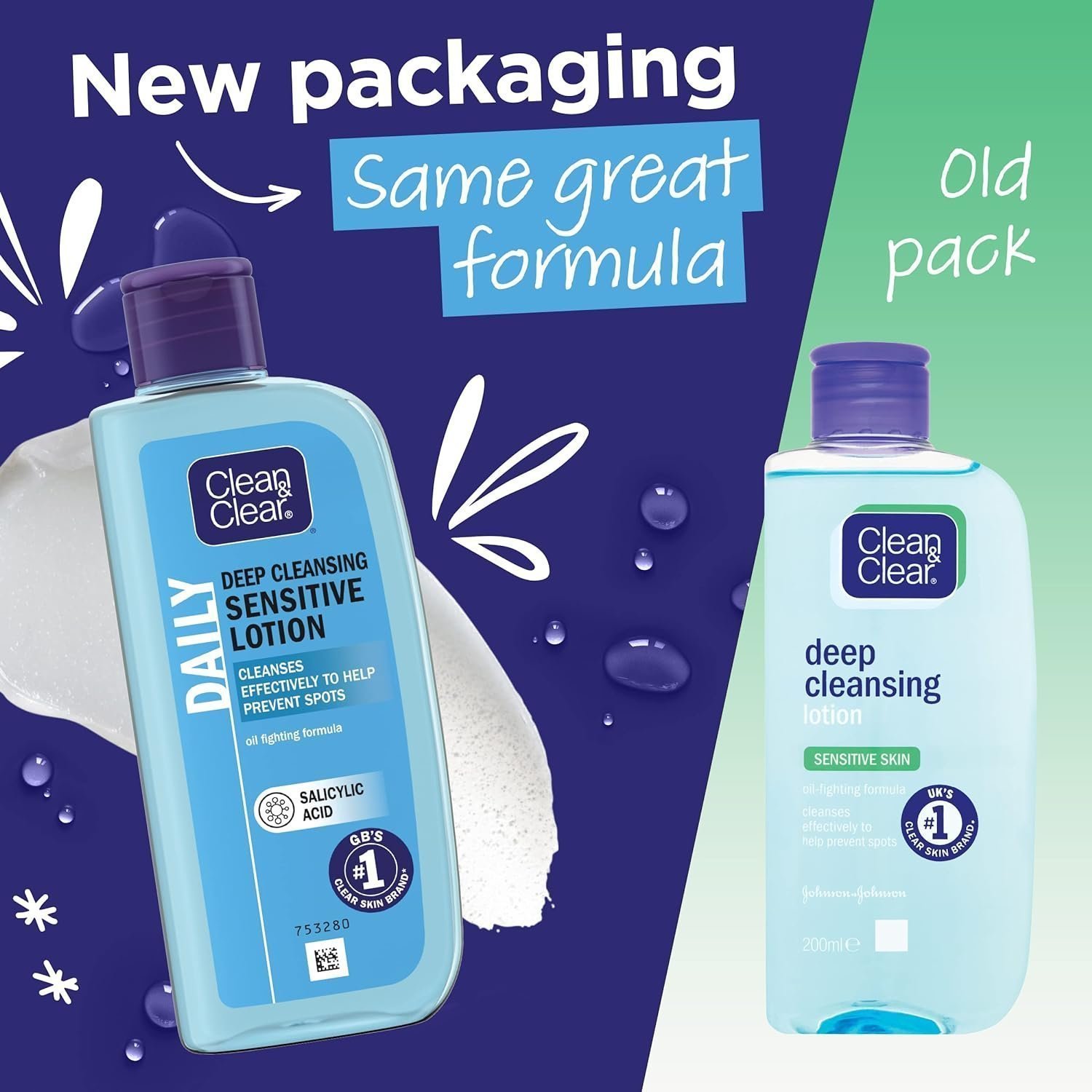 Clean & Clear Deep Cleansing Lotion for Sensitive Skin (1x 200ml) - Image 3